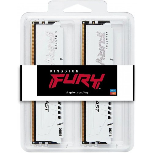 Память оперативная/ Kingston 32GB 5600MT/s DDR5 CL40 DIMM (Kit of 2) FURY Beast White XMP Kingston