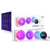 Система жидкостного охлаждения для ПК/ Water Cooling System NZXT Kraken Elite 420 RGB (350W, 420mm, LED temp., White/ Fans: 3x140mm, 98.61CFM, 34.5dBA, 2000RPM/ Pump height 65mm, 2800RPM, Rad thickness 27mm/ S: 1851, 1700, 1200, 115X, AM5, AM4) NZXT