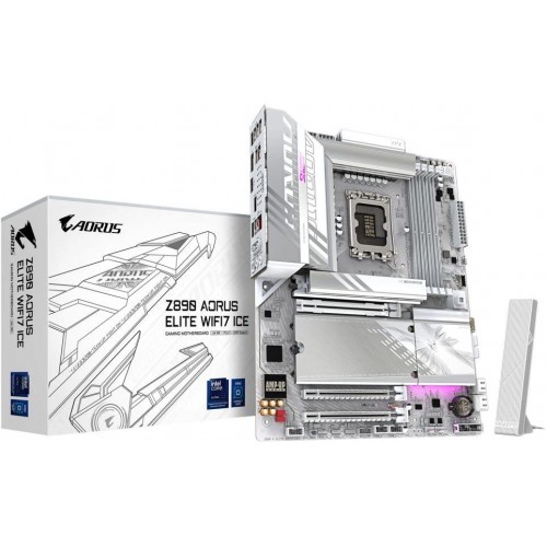 Материнская плата Gigabyte Z890 AORUS ELITE WIFI7 ICE Soc-1851 Intel Z890 4xDDR5 ATX AC`97 8ch(7.1) 2.5Gg RAID+DP