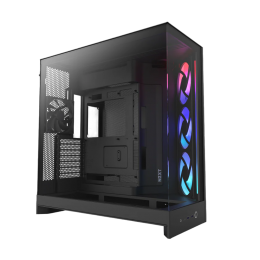 Корпус без блока питания/ Case NZXT H9 Flow RGB (2025), Midi-Tower, TG, 3x140mm RGB + 1x120mm, 2xUSB-A 3.2 + 1xUSB-C 3.2, E-ATX, ATX, mATX, mITX Black