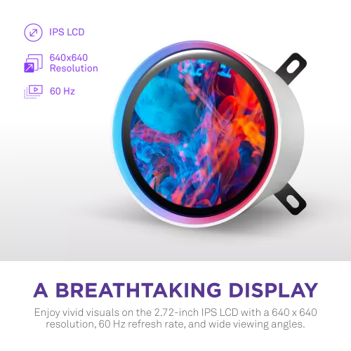 Система жидкостного охлаждения для ПК/ Water Cooling System NZXT Kraken Elite 420 RGB (350W, 420mm, LED temp., White/ Fans: 3x140mm, 98.61CFM, 34.5dBA, 2000RPM/ Pump height 65mm, 2800RPM, Rad thickness 27mm/ S: 1851, 1700, 1200, 115X, AM5, AM4) NZXT