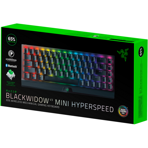 Игровая клавиатура Razer BlackWidow V3 Mini HyperSpeed (Green Switch) - Russian Layout/ Razer BlackWidow V3 Mini HyperSpeed (Green Switch) Gaming keyboard - Russian Layout Razer