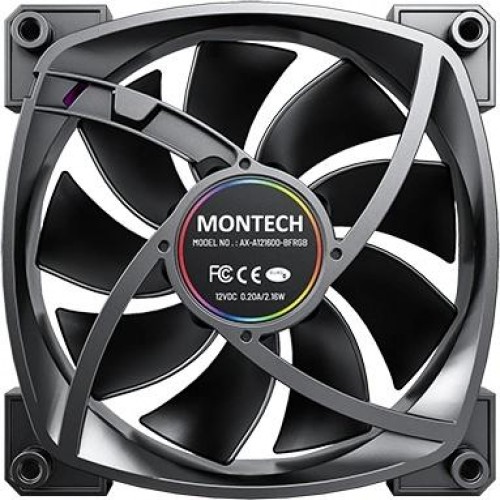 Вентилятор Montech AX120 ARGB 120x120x25 мм с 4-pin и низким уровнем шума 27дБ - идеальное решение для вашего корпуса