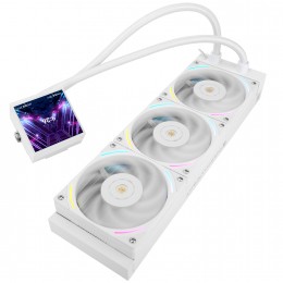 Водяное охлаждение для процессора/ Water Cooling System Thermalright Hyper Vision 360 (360mm, LED, White, ARGB/ Fans: 3x120mm, 69CFM, 27dBA, 2150RPM/ Pump height 68mm, 6400RPM, Rad thickness 27mm/ S: 1700, 1200, 1851, 115X, 2011, 2066, AM5, AM4)