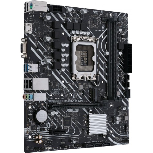 Купить материнскую плату Asus PRIME H610M-K D4 для Intel 1700, 2xDDR4, mATX, 8ch звук, HDMI и VGA