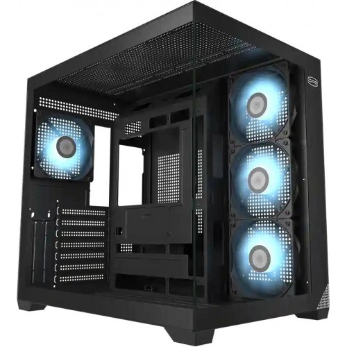 Корпус ПК PcCooler C3T700 BK: Черный ATX с поддержкой 10x120mm и 6x140mm, USB 3.0/3.1, без БП
