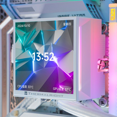 Водяное охлаждение для процессора/ Water Cooling System Thermalright Hyper Vision 360 (360mm, LED, White, ARGB/ Fans: 3x120mm, 69CFM, 27dBA, 2150RPM/ Pump height 68mm, 6400RPM, Rad thickness 27mm/ S: 1700, 1200, 1851, 115X, 2011, 2066, AM5, AM4) Thermalri