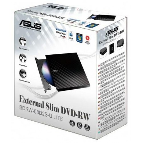 Оптический привод ASUS DVD-RW SDRW-08D2S-U LITE/WHT/G/AS белый USB внешний RTL [SDRW-08D2S-U LITE/WHT/G/AS]