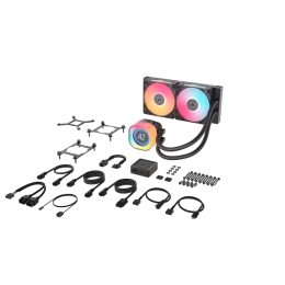 Система жидкостного охлаждения/ Water Cooling System Corsair iCUE LINK TITAN 240 RX LCD (240mm, Black, RGB/ Fans: 2x120mm, 73.5CFM, 36dBA, 2100RPM/ S: 1851, 1700, AM5, AM4)