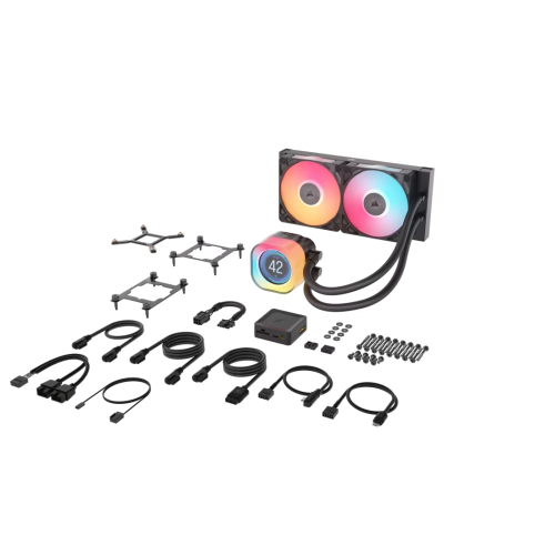 Система жидкостного охлаждения Corsair iCUE LINK TITAN 240 RX LCD - 240мм, RGB, 2x120мм вентиляторы для AM5/AM4