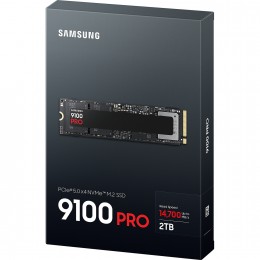 Твердотельный накопитель/ Samsung SSD 9100 PRO, 2000GB, M.2(22x80mm), NVMe 2.0, PCIe 5.0 x4, V-NAND TLC, R/W 14700/13400MB/s, IOPs 1 850 000/2 600 000, TBW 1200, DWPD 0.3 (12 мес.)