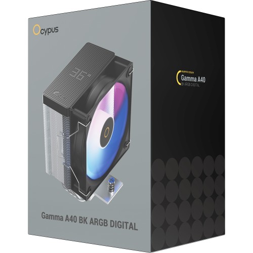 Кулер для процессора Ocypus Gamma A40 BK ARGB Digital - Эффективное охлаждение с LED-индикацией и низким уровнем шума (200W, 4-pin PWM)