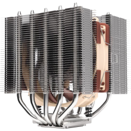 Кулер для процессора/ CPU Cooler Noctua NH-D12L (148W, 4-pin PWM, 145mm, Al/Cu, 5x6mm, 1x120mm, 60.1CFM, 22.6dBA, 2000RPM, S: 1851/1700/1200/115X, AM5/AM4, Beige/Brown)