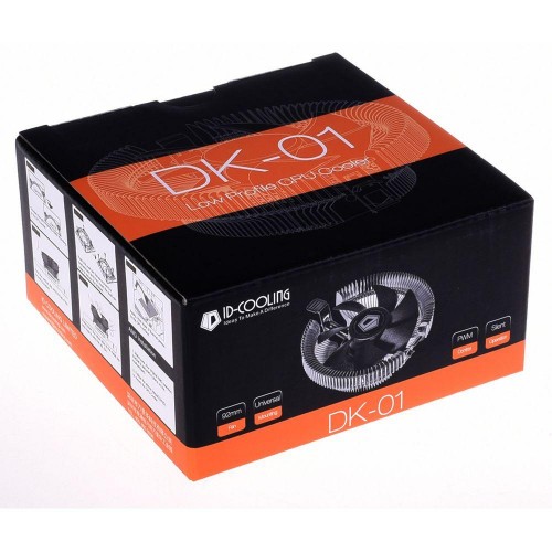 Кулер ID-Cooling DK-01 Soc-AM5/AM4/1200/1700/1851 черный 4-pin 29dB Al 95W 195gr Ret [DK-01]