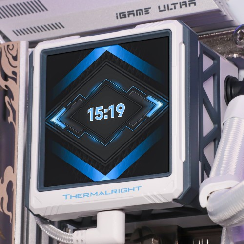 Водяное охлаждение для процессора/ Water Cooling System Thermalright Frozen Warframe 360 Ultra White Argb (360mm, White, ARGB/ Fans: 3x120mm, 70.84CFM, 29.8dBA, 2000RPM/ Pump height 60mm, 23dBA, 3000RPM, Rad thickness 27mm/ S: 1200, 1700, 1851, 2011, 2066