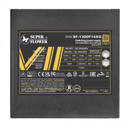 блок питания 1300 Ватт/ Power Supply Super Flower Leadex VII, 1300W, ATX 3.0, 140mm, 12xSATA, 4xPCI-E(6+2), 1x12VHPWR(12+4), APFC, 80+ Gold, Full Modular