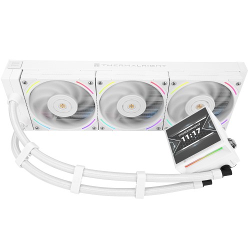 Водяное охлаждение для процессора/ Water Cooling System Thermalright Hyper Vision 360 (360mm, LED, White, ARGB/ Fans: 3x120mm, 69CFM, 27dBA, 2150RPM/ Pump height 68mm, 6400RPM, Rad thickness 27mm/ S: 1700, 1200, 1851, 115X, 2011, 2066, AM5, AM4) Thermalri