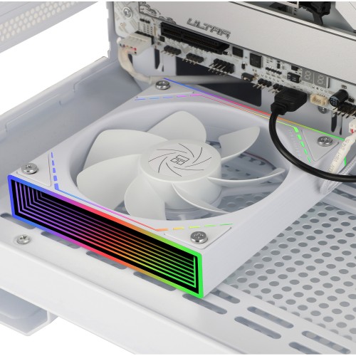 Кулер для корпуса/ Case Cooler Thermalright TL-M12RW Reverse (124x120x25mm, 4-pin PWM, ARGB, 42.6CFM, 23.2dBA, 1500RPM, White) Thermalright