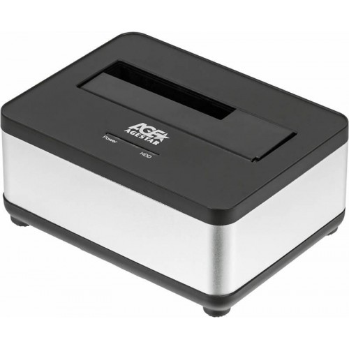 Док-станция AgeStar 3UBT7 для HDD SATA III с USB 3.0 - Серебристый алюминий и пластик