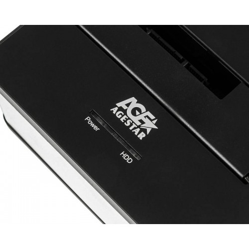 Док-станция AgeStar 3UBT7 для HDD SATA III с USB 3.0 - Серебристый алюминий и пластик