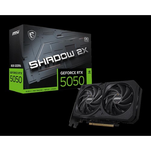 Купить видеокарту MSI RTX 5050 8G SHADOW 2X OC - NVIDIA GeForce 8Gb GDDR6, PCI-E 5.0, 128bit, HDMI и DP для игр и графики