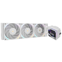 Водяное охлаждение для процессора/ Water Cooling System Thermalright Hyper Vision 360 (360mm, LED, White, ARGB/ Fans: 3x120mm, 69CFM, 27dBA, 2150RPM/ Pump height 68mm, 6400RPM, Rad thickness 27mm/ S: 1700, 1200, 1851, 115X, 2011, 2066, AM5, AM4)