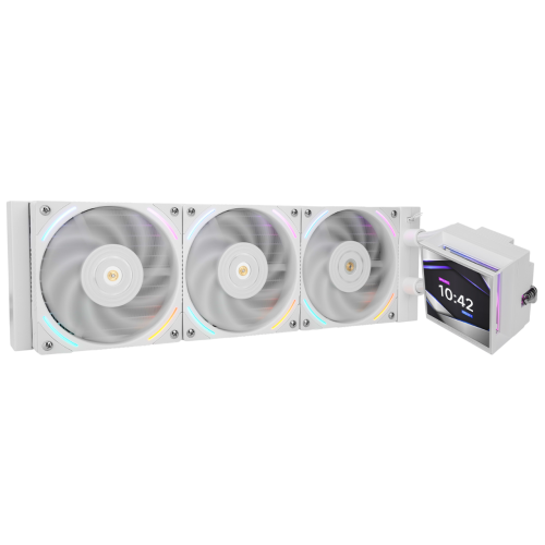 Водяное охлаждение для процессора/ Water Cooling System Thermalright Hyper Vision 360 (360mm, LED, White, ARGB/ Fans: 3x120mm, 69CFM, 27dBA, 2150RPM/ Pump height 68mm, 6400RPM, Rad thickness 27mm/ S: 1700, 1200, 1851, 115X, 2011, 2066, AM5, AM4) Thermalri