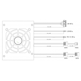блок питания 300 Ватт/ Power Supply Foxconn 300W SFX, APFC, 80FAN, 3xSATA, 1xPATA, 1xFDD, 24+8