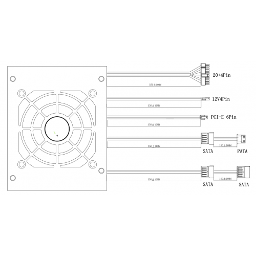 блок питания 300 Ватт/ Power Supply Foxconn 300W SFX, APFC, 80FAN, 3xSATA, 1xPATA, 1xFDD, 24+8 Foxconn