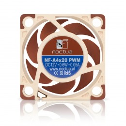 Кулер для корпуса/ Case Cooler Noctua NF-A4x20 PWM (40x40x20mm, 4-pin PWM, 5.53CFM, 14.9dBA, 5000RPM, Beige/Brown)