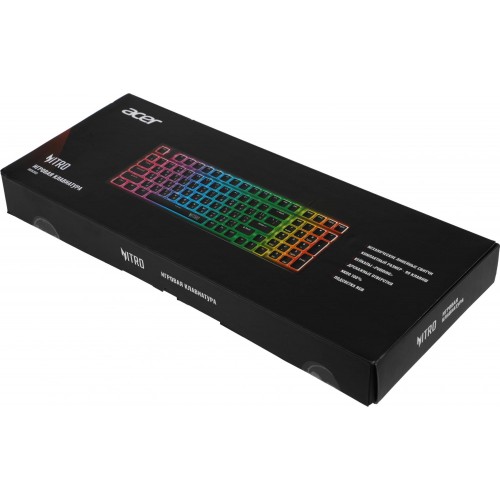 Клавиатура Acer OKW303 механическая USB для геймеров с LED подсветкой, черно-серая, 1.8м кабель (ZL.KBDCC.01D)