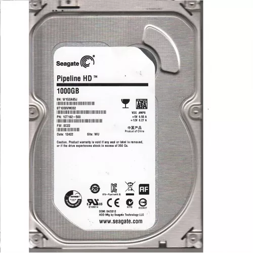 Жесткий диск/ HDD Seagate SATA3 1Tb Pipeline HD 5900 RPM 64Mb 1 year warranty (replacement WD10EZRZ, WD10PURX, ST1000VX013, ST1000DM010)