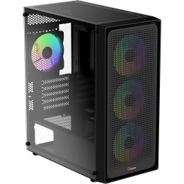 Корпус ПК без блока питания/ Case Ocypus Gamma C50 BK ARGB, Mini-Tower, TG, 4x120mm ARGB, 1xUSB-A 3.0 + 2xUSB 2.0, mATX, mITX Black