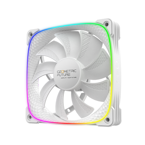 Вентилятор корпусный/ Case Cooler Geometric Future Squama 2503RW-12 Reverse (120x120x25mm, 4-pin PWM, ARGB, 57.67CFM, 29.87dBA, 1500RPM, White) Geometric Future