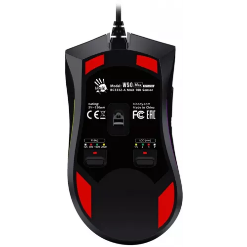 Купить игровую мышь A4Tech Bloody W90 Max черную с оптическим сенсором 10000dpi и 7 кнопками