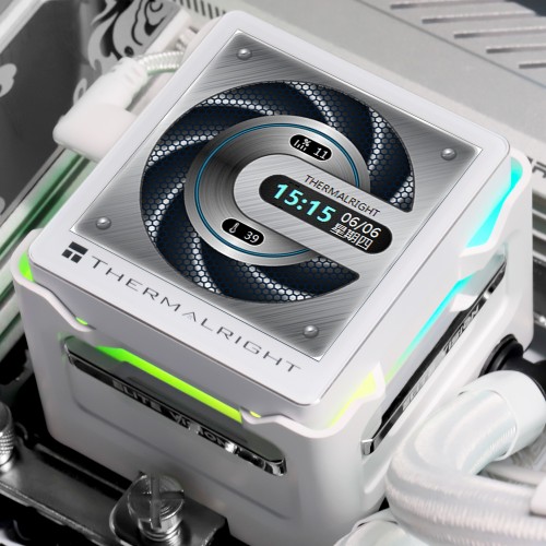 Система жидкостного охлаждения/ Water Cooling System Thermalright Elite Vision 360 (360mm, LED, White, ARGB/ Fans: 3x120mm, 69CFM, 27dBA, 2150RPM/ Pump height 63mm, Rad thickness 27mm/ S: 1700, 1200, 1851, 115X, 2011, 2066, AM5, AM4) Thermalright