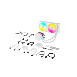 Система жидкостного охлаждения/ Water Cooling System Corsair iCUE LINK TITAN 240 RX RGB (240mm, White, RGB/ Fans: 2x120mm, 73.5CFM, 36dBA, 2100RPM/ S: 1851, 1700, AM5, AM4)