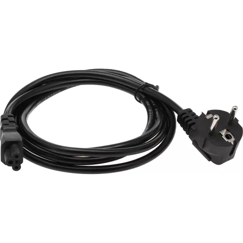 Кабель IEC C5 (3-pin) Евровилка угловой 1.8м (469) черный