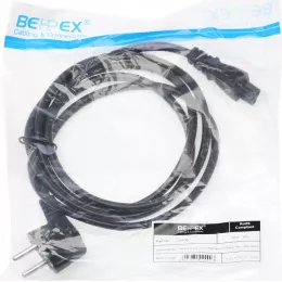 Кабель IEC C5 (3-pin) Евровилка угловой 1.8м (469) черный