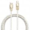 Кабель Buro USB2.0-AM/BM-3-TRANS USB A(m) USB B(m) 3м прозрачный