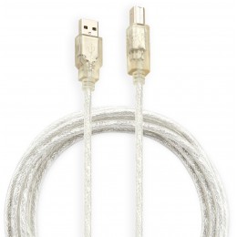 Кабель Buro USB2.0-AM/BM-3-TRANS USB A(m) USB B(m) 3м прозрачный