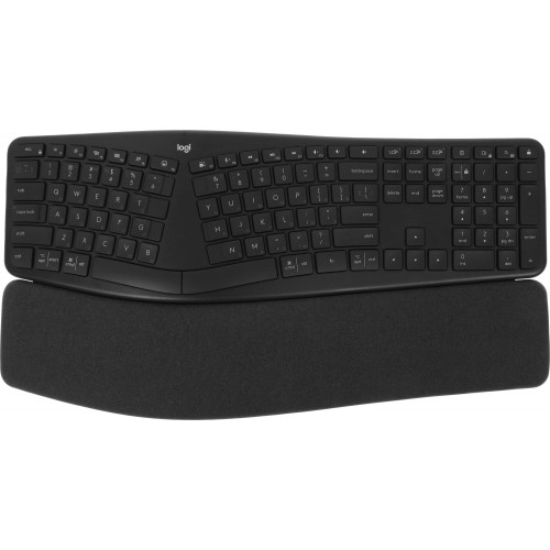 Клавиатура Logitech K860 черная беспроводная с подставкой для запястий - Эргономичный мультимедийный USB/Bluetooth (920-010359)