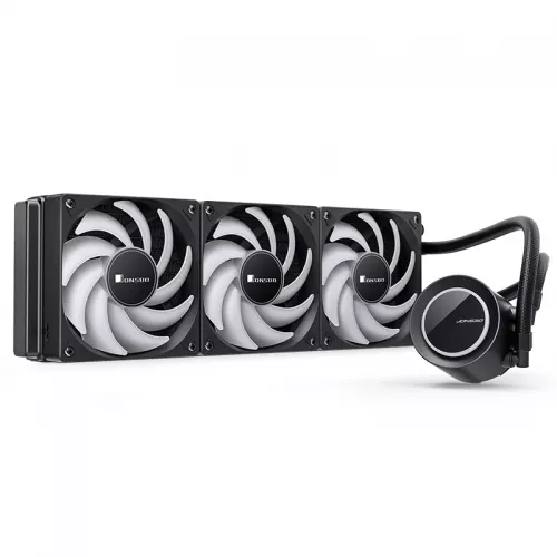 Система жидкостного охлаждения/ Water Cooling System JONSBO TG-360 Black (300W, 360mm, Black, ARGB/ Fans: 3x120mm, 66.19CFM, 35.4dBA, 1800RPM/ Pump height 72mm, 30dBA, 2400RPM, Rad thickness 27mm/ S: 1700, 1200, 115X, AM5, AM4) JONSBO