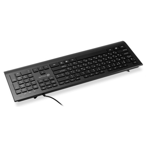 Клавиатура Оклик 155M USB Slim с Подставкой для Запястий - Черный, 1.6м Кабель