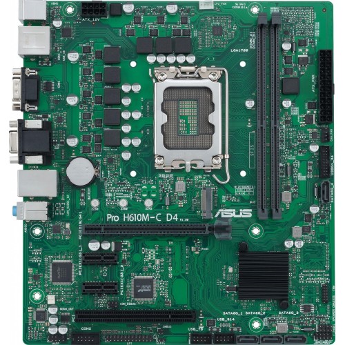 Материнская плата Asus PRO H610M-C D4-CSM для Intel 1700 с поддержкой 2xDDR4, mATX и 8-канальным звуком