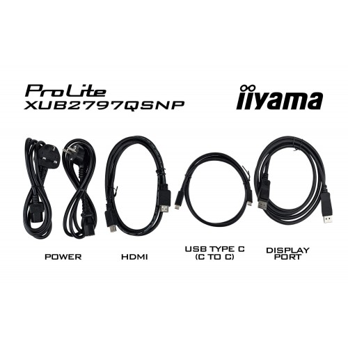 Монитор Iiyama 27" ProLite XUB2797QSNP-B1 черный IPS LED 16:9 HDMI M/M матовая HAS Piv 1300:1 300cd 178гр/178гр 2560x1440 100Hz DP Quad HD 2K (1440p) USB 6.1кг
