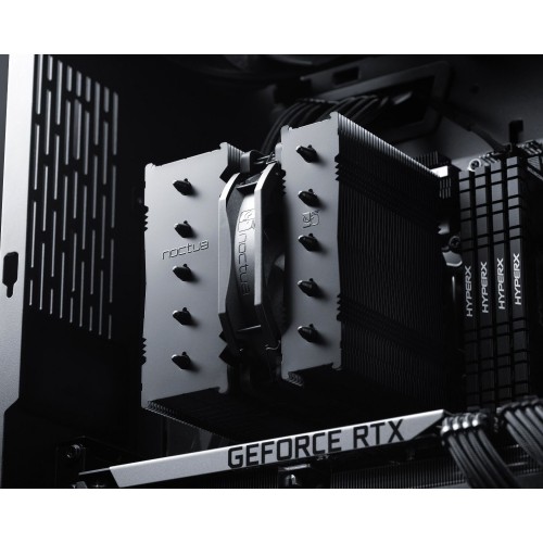 Кулер для процессора/ CPU Cooler Noctua NH-D12L chromax.black (148W, 4-pin PWM, 145mm, Al/Cu, 5x6mm, 1x120mm, 60.1CFM, 22.6dBA, 2000RPM, S: 1851/1700/1200/115X, AM5/AM4, Black)