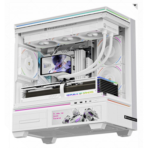Водяное охлаждение для процессора/ Water Cooling System Thermalright Wonder Vision 360 Turbo (360mm, LED, White, ARGB/ Fans: 3x120mm, 120.38CFM, 44.7dBA, 3000RPM/ Pump height 107mm, 6400RPM, Rad thickness 27mm/ S: 1700, 1200, 1851, 115X, 2011, 2066, AM5, 