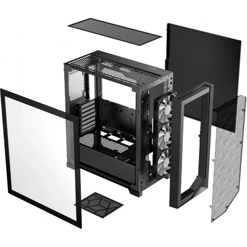 Корпус PC Cooler C3D510 BK: Черный ATX без БП с 8 вентиляторами 120mm, 5 вентиляторами 140mm и USB 3.0