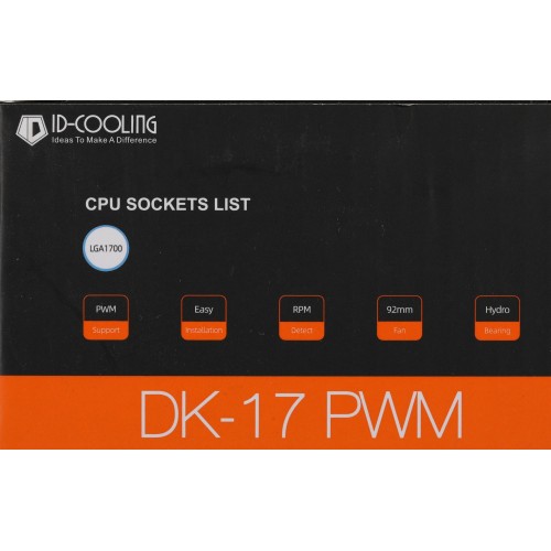 Кулер ID-Cooling DK-17 PWM Soc-1700/1851 черный 4-pin 14-26dB Al 65W 265gr Ret [DK-17 PWM]